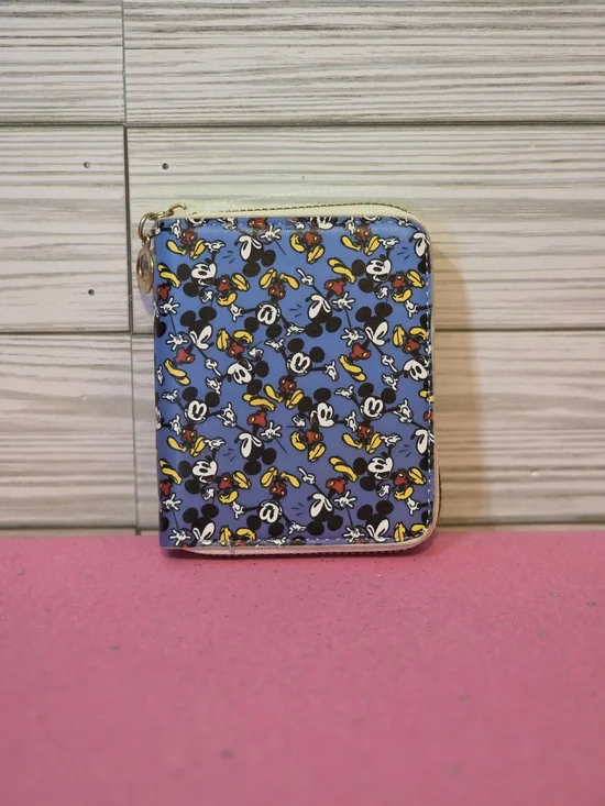 Disney Mickey Mouse All-Over Print Zip-Around Wallet - Blue Multicolor