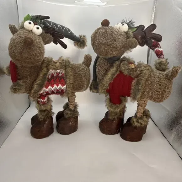 Members Mark Plush Moose Christmas Décor Set of 2 Adjustable Legs 29