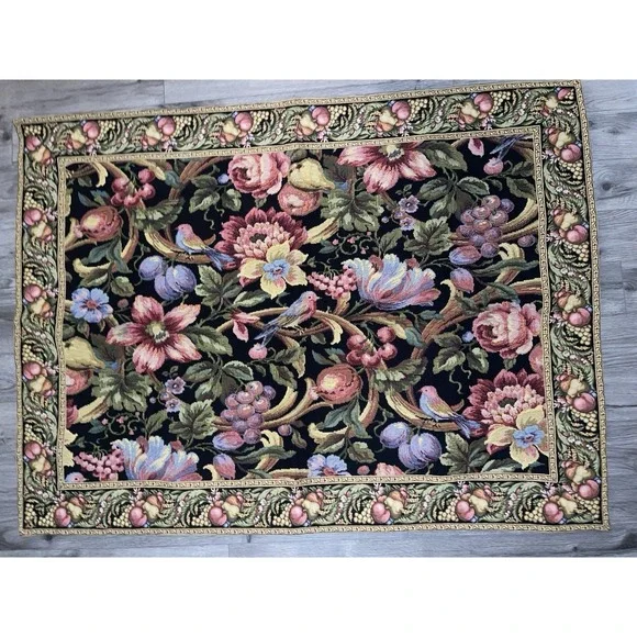 Vintage Eve's Floral Paradise A Belgium- Woven‎ Jacquard tapestry Horizontal