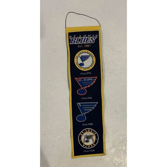 ST. LOUIS BLUES EVOLUTIONS BANNER EMBROIDERED WOOL 8