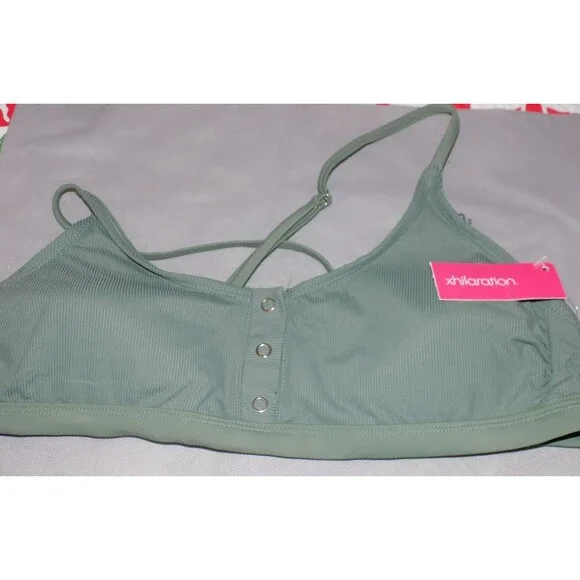 New NWT Xhileration women's juniors swim bikini top XL
