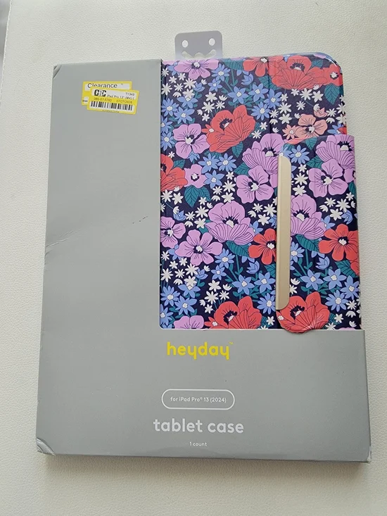 heyday Navy Floral Tablet Case with Pink & Red Flowers for Ipad Pro 13