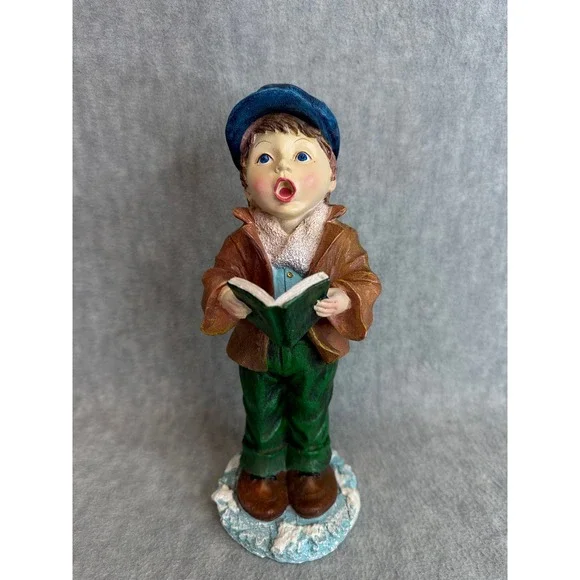 Vintage Caroler Boy Figurine with Music Book Christmas Holiday Decor‎ Caroling