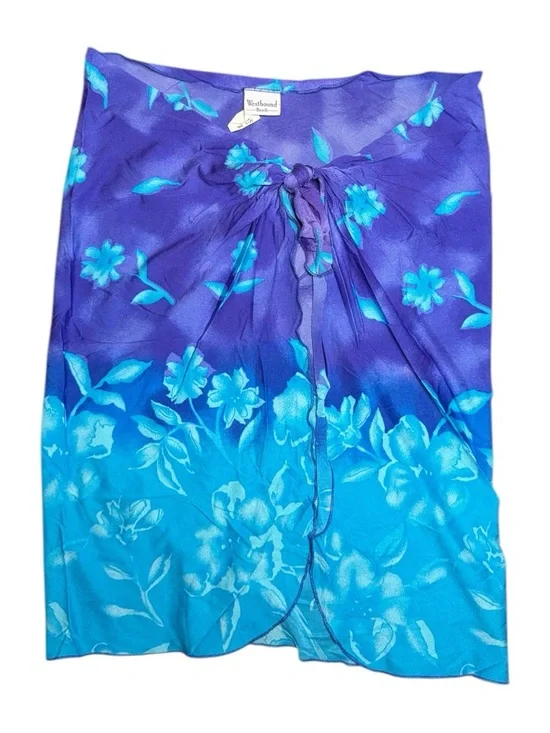 Westbound Beach Tropical Blue Sarong Y2k Whimsical Fall Top