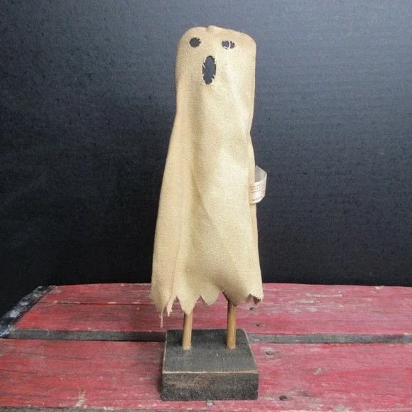 The Hearthside Collection Primitive Burlap Ghost Halloween Decor Figurine