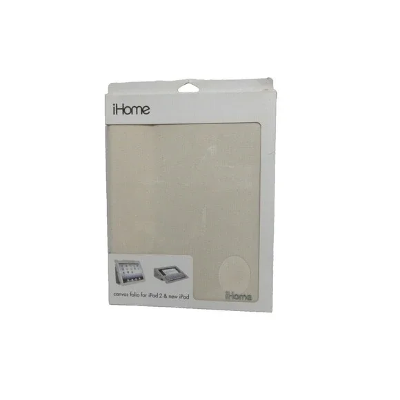 i Home Slim Fit Canvas Folio Case for iPad 2&new Ipad Beige with smart function