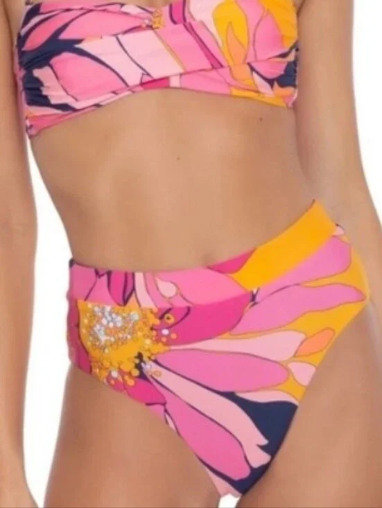 Trina Turk Hi Waist Bikini BOTTOMS ONLY Women's Size 14 NEW WITH TAGS