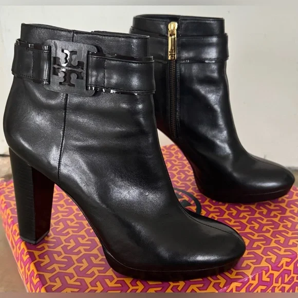 Tory Burch Black Leather Bootie NIB Women’s Size 10