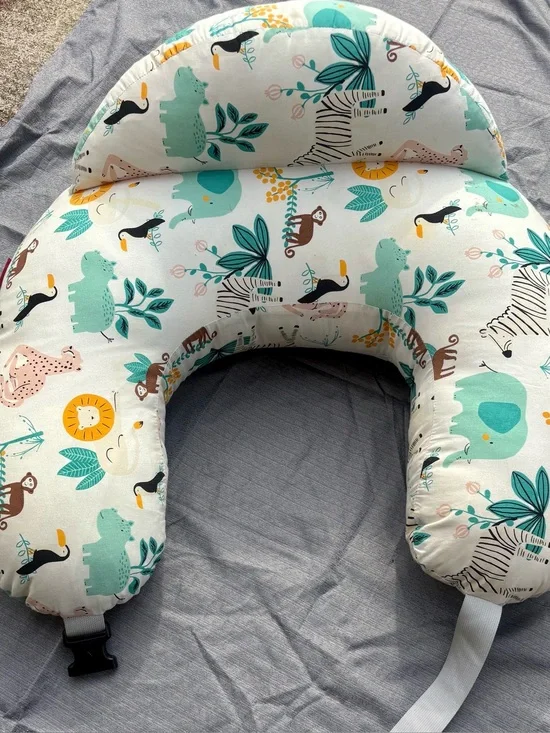 Mom Cozy XLarge Nursing Pillow with Teal Safari Animal Print