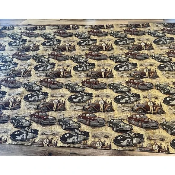 Vintage Racing Car Tapestry Upholstery Fabric 87