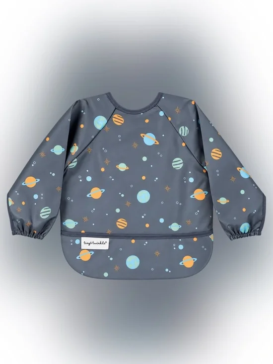 Tiny Twinkle Long Sleeve Waterproof Smock Bib Space 6–24 Months