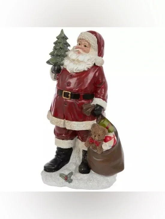 Santa With Gift Sack Figurine