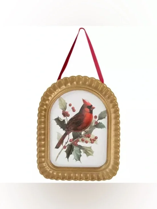 Cardinal On Berry Branch Framed Wall Decor