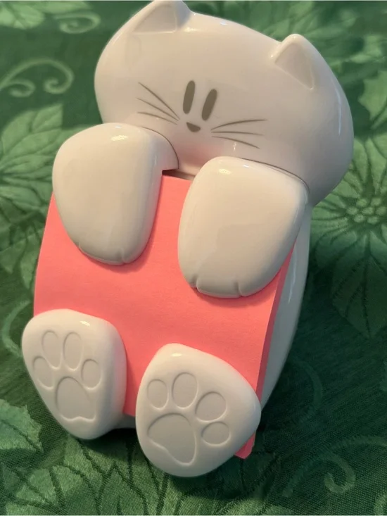 White Cat Paw Sticky Note Holder – Cute Pink Notes