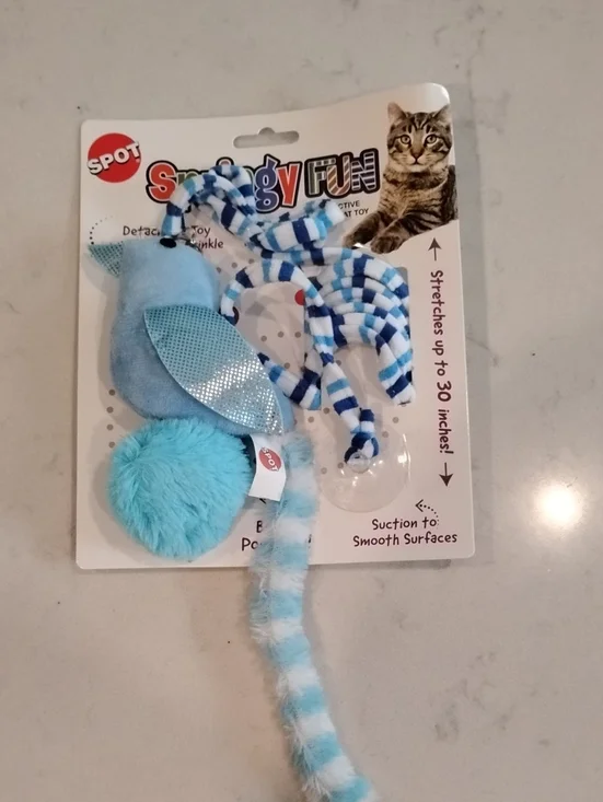 SPOT Blue Cat Stretchy Fun Suction Toy - Teal and Light Blue