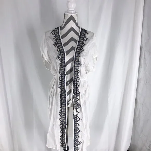 Merona Women's Lightweight Embroided Boho Swim Coverup Size Small