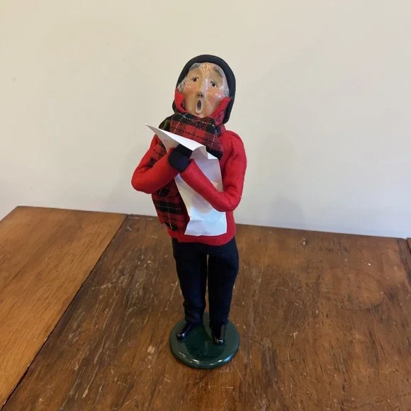 1994 BYERS CHOICE CHRISTMAS CAROLER Grey Hair Grandfather Man Red Outfit Jeff