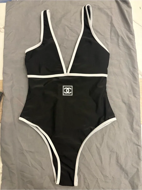 CHANEL Black One-Piece Swimsuit