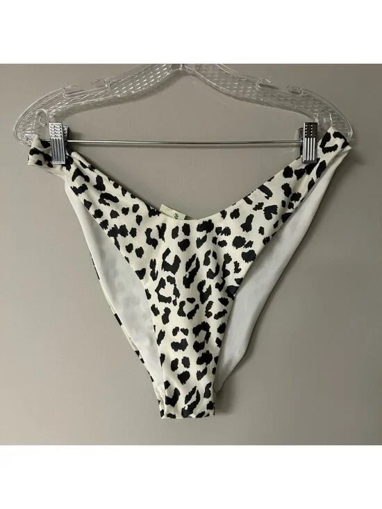 Aerie‎ Leopard Print High Cut Cheeky Bikini Bottoms