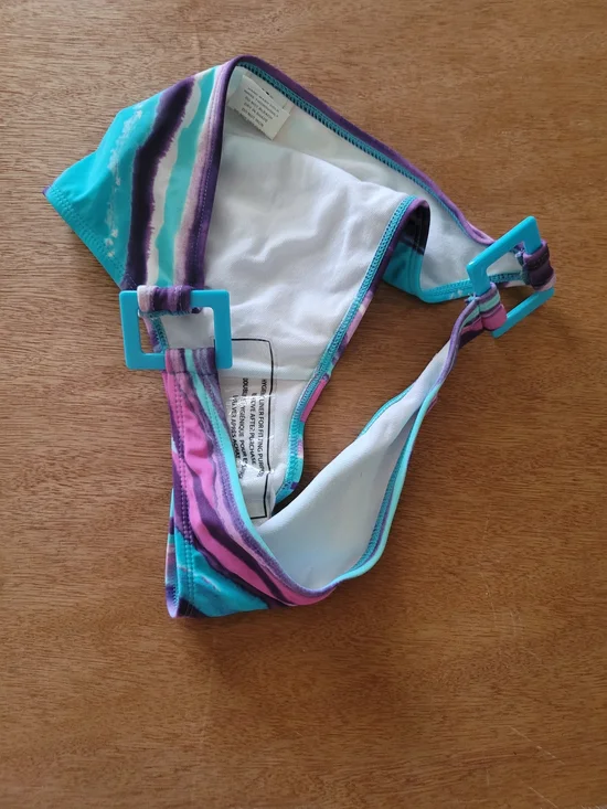 Billabong Women's Multicolor Stripe Bikini Bottom - Pink/Teal/Purple