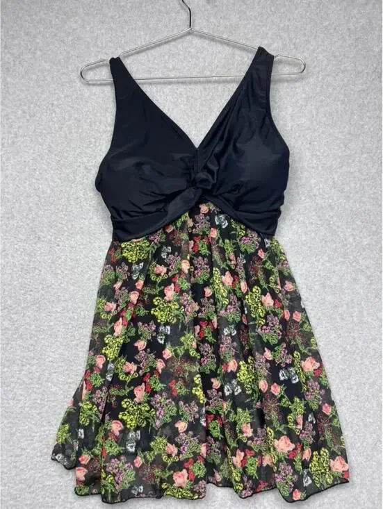 Summer Mae Swimdress Womens Medium NWT 1 Piece Bathing Suit Modest Mesh Coverup