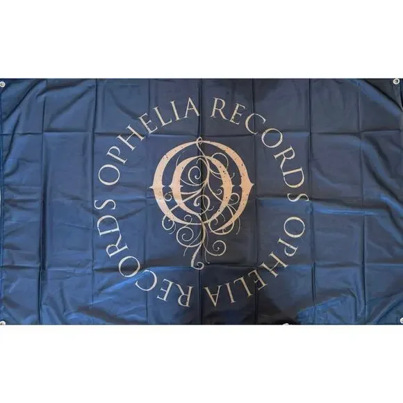 Ophelia Records Seven Lions Logo Flag Banner Festival Tapestry Black Gold⁠