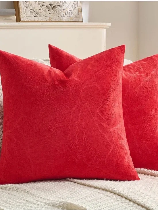 Red Velvet Holiday Decorative Pillow - Luxe Festive Accent