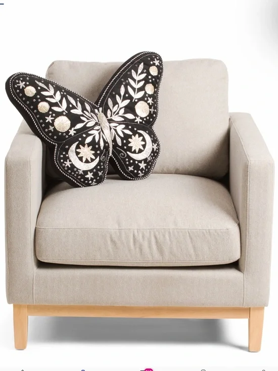 NWT CYNTHIA ROWLEY 18x22 Butterfly Shaped Celestial Halloween Pillow