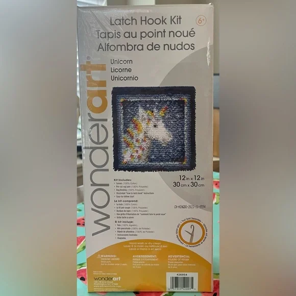 🌻 WonderArt Unicorn Latch Hook Kit Sealed New In Box