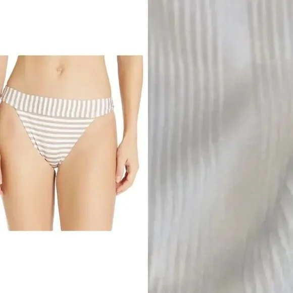 New VYB Standard Maya Vintage High Waist Swimsuit Bikini Bottom Medium WHITE