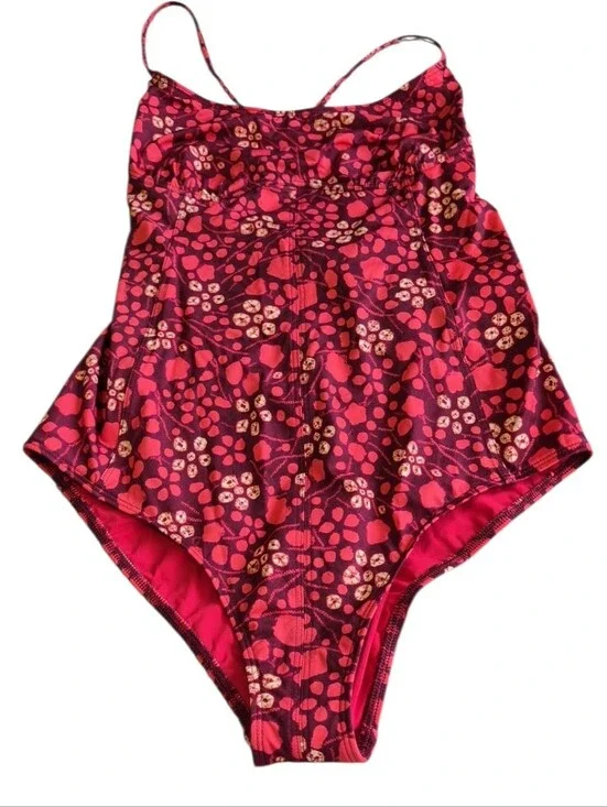 Ulla Johnson Positano Maillot One Piece Swimsuit Size L Coral NWT