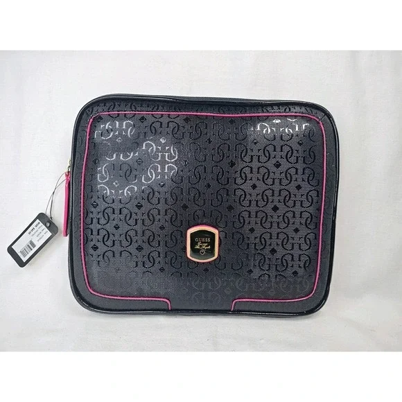 NWT GUESS Frosted Black Tablet‎ iPad Laptop Sleeve Case Pouch Bag