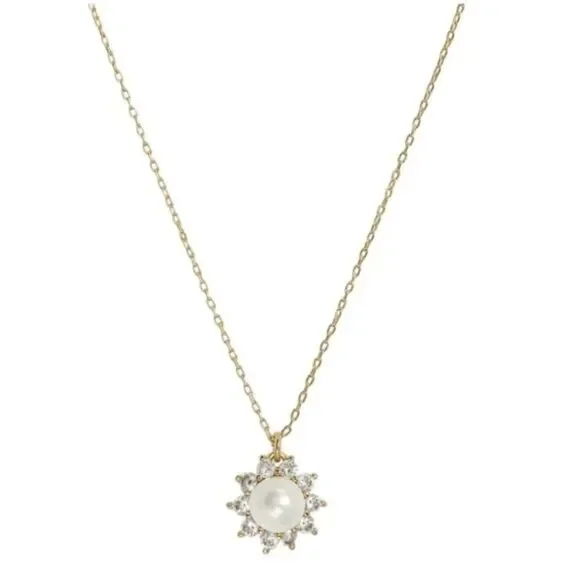 Kate Spade Sunny Halo Gold Pearl Pendant Necklace NWT Dust Bag