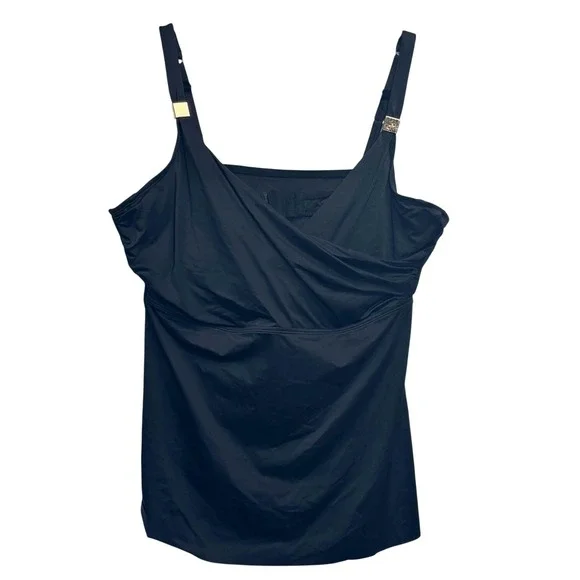 Miraclesuit Tankini Top Black Underwire Slimming Classic Swimsuit XL XXL 40DD