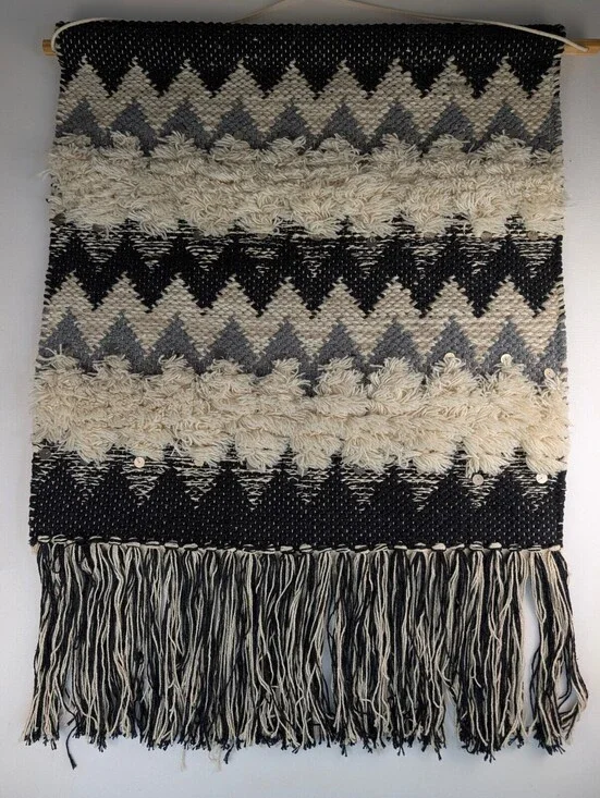 Vintage Boho Chevron Handmade Woven Wall Hanging Tapestry with Fr33