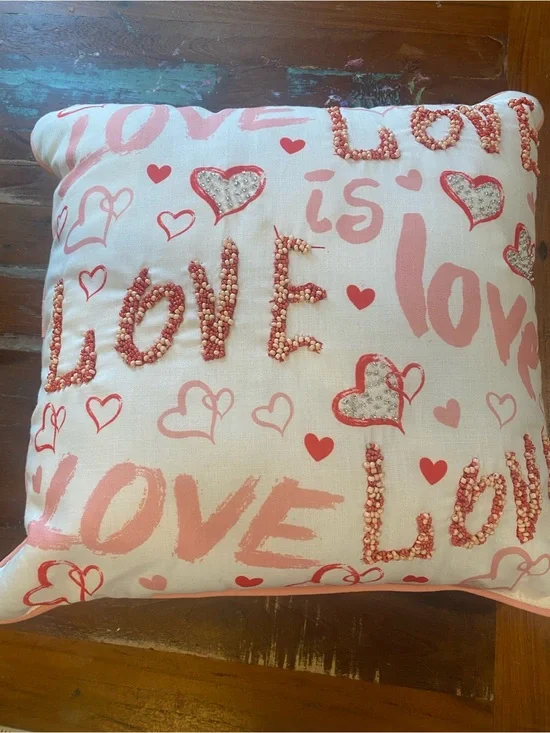 Love Script Pink Decorative Pillow - Home Holiday