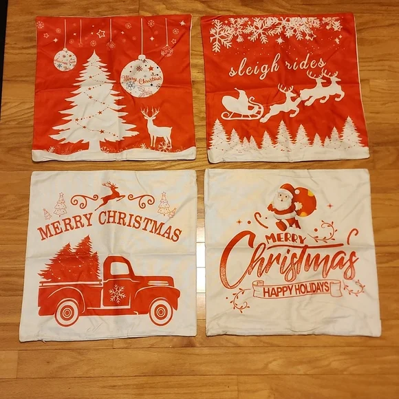 Throw Pillow Covers for Christmas NEW 4 Pack