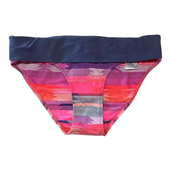 NWT Pez‎ D'Or | Pink Gray Aztec Fold Over Band Maternity Bikini Bottoms S