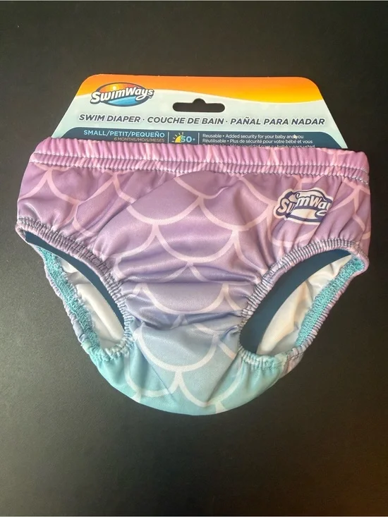 Swimway Purple & Aqua Kids Reusable Swim Diaper
