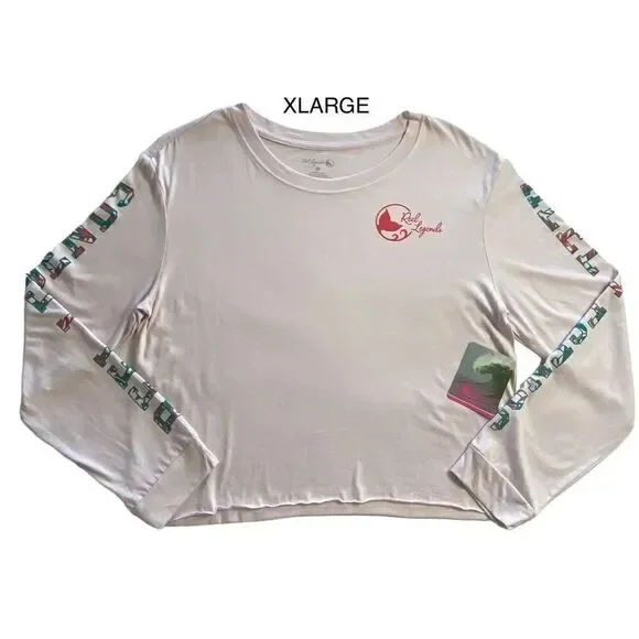 REEL LEGENDS Women’s XLARGE Logo Long Sleeve LIGHT PINK T-Shirt