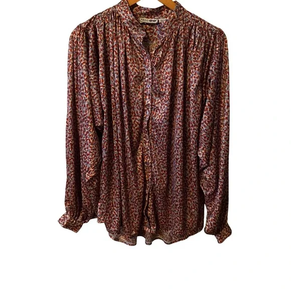 Hukad Sportswear Vintage Abstract Print Button Up Blouse Women's‎ Size Medium