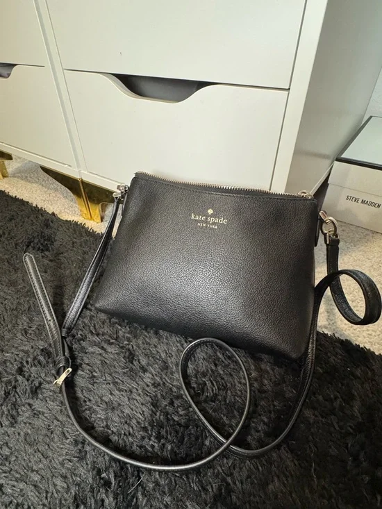 kate spade Black Pebbled Leather Small Crossbody