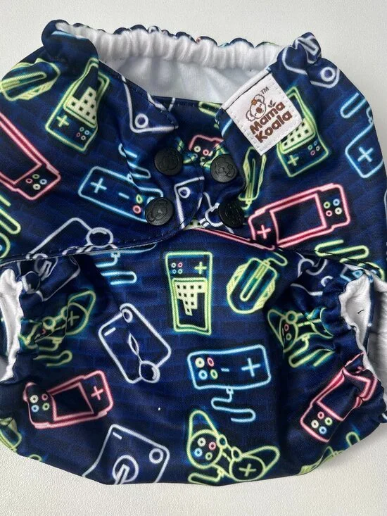 Mama Koala Retro Video Games Pocket Cloth Diaper OS No Insert NEW