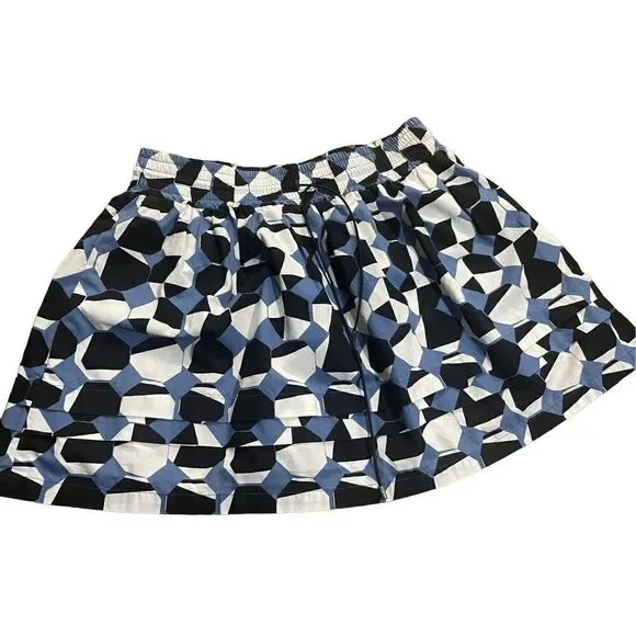 Kate Spade Saturday‎ blue white geometric skater skirt sz 4
