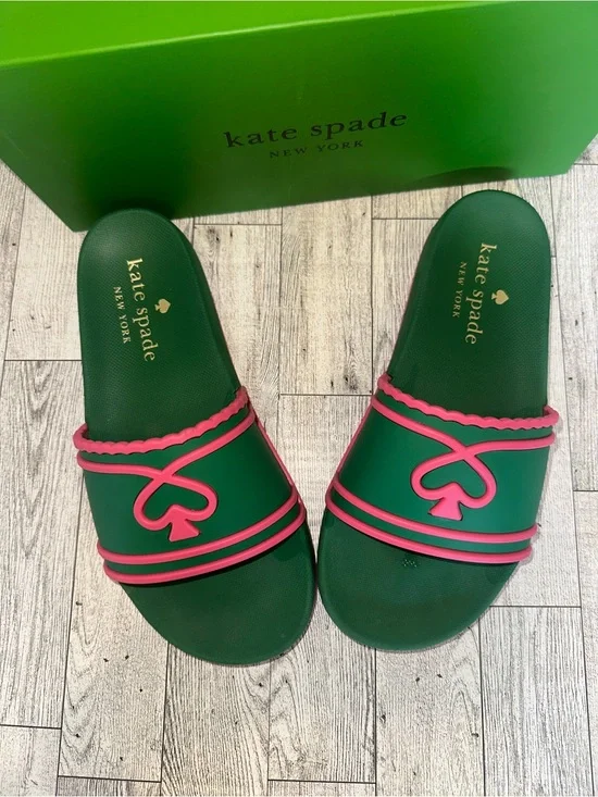kate spade New York Green & Pink Slide Sandals size 7
