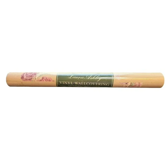 Laura Ashley Vinyl Wall Covering k 174Hollyhock Floral Flower design 308652008‎