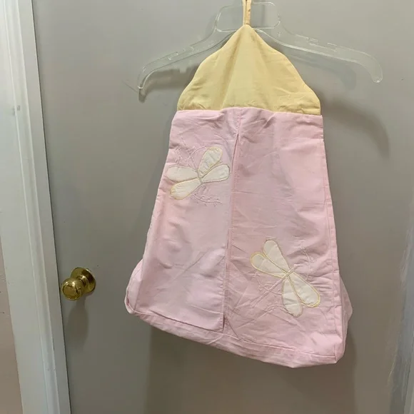 Pink butterfly design baby diaper stacker