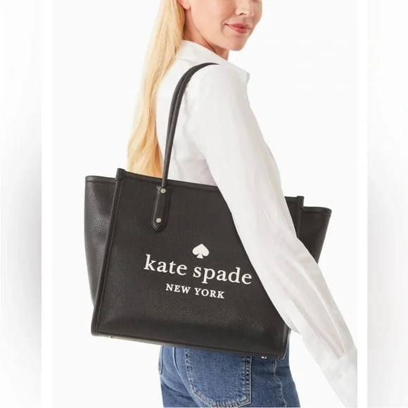 Kate Spade New York Manhattan Large Tote Black Pebbled Leather‎ Bag