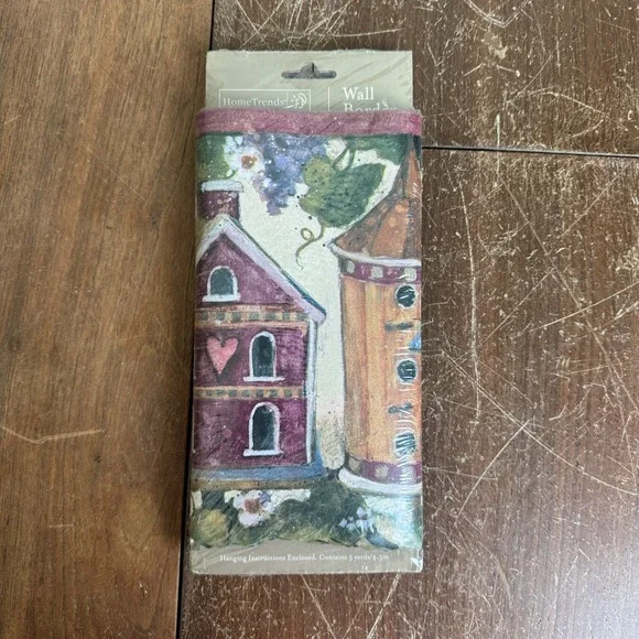 Home‎ Trends Wall Paper Wall Border Country Birdhouses 5 Yards NEW in package