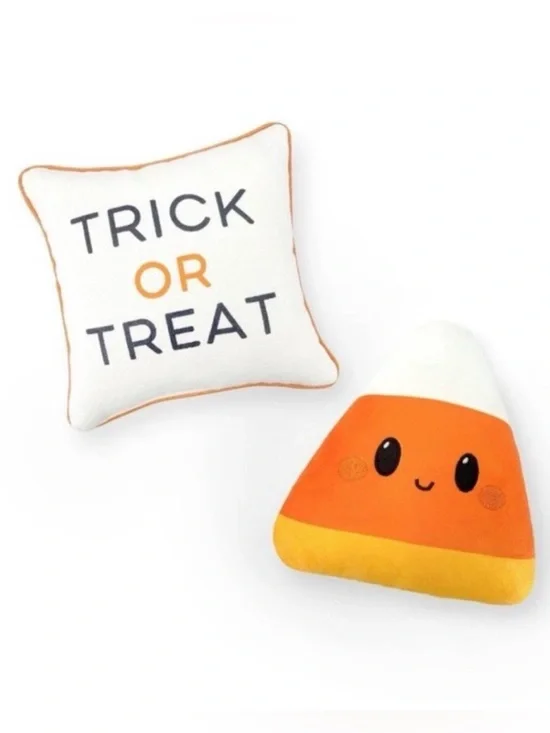 NEW! Bullseye Playground Mini Halloween Pillows-“Trick or Treat”& Candy Corn-NWT